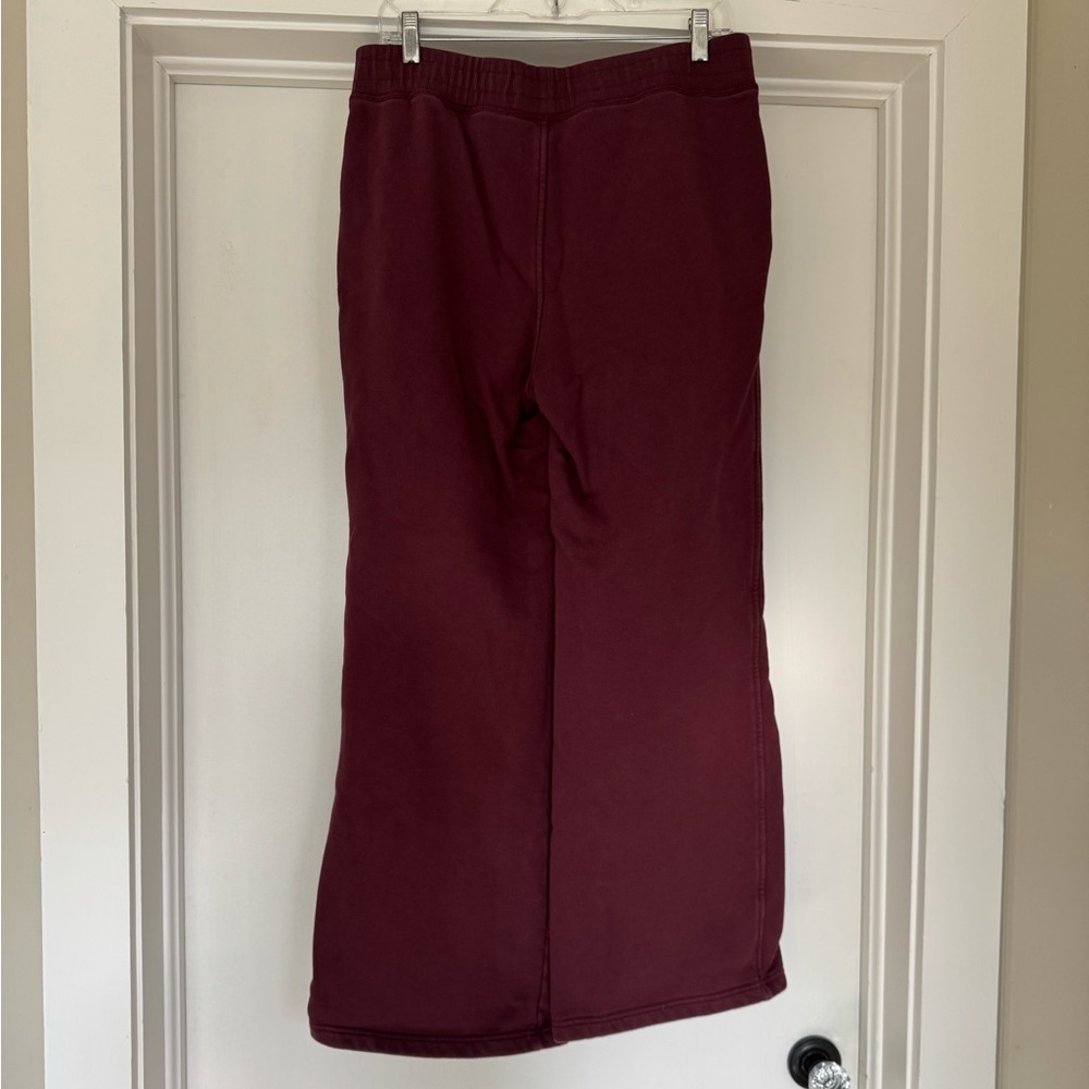 Favorite Daughter Boxer Cotton Wide Leg Pants in Burgundy Dahlia - Picture 2 of 4